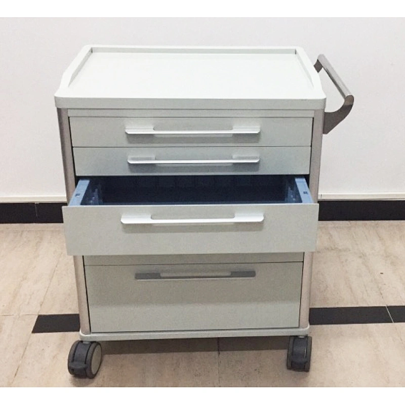 Carro de transporte modular médico en acero con recubrimiento en polvo