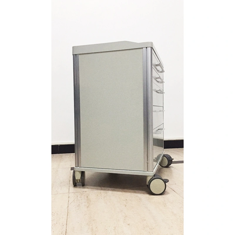 Carro de transporte modular médico en acero con recubrimiento en polvo