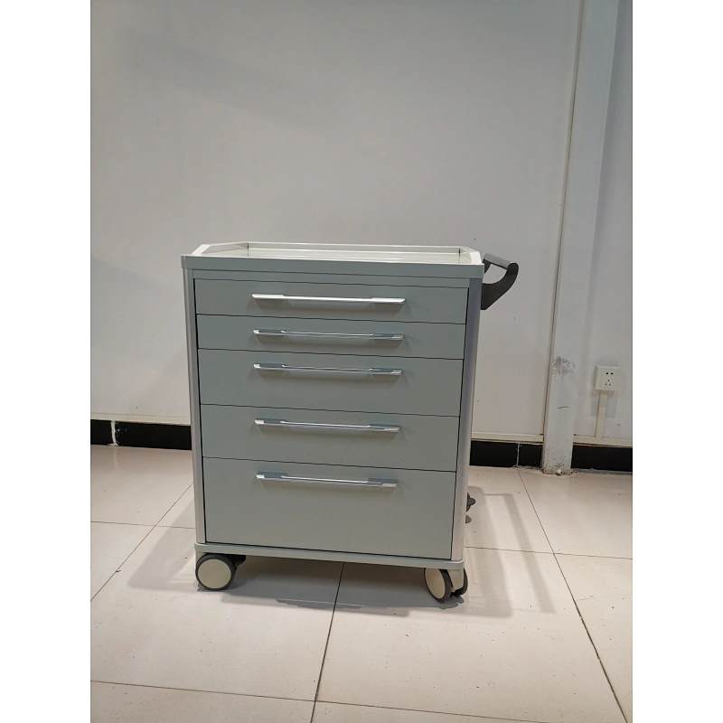 Medication Cart with Lock in Powder Coated Steel