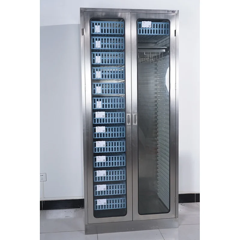 Hospital Metal Storage Cabinet with Glass Doors