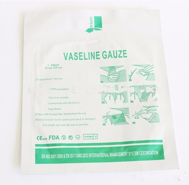 5x5cm, 10 x 10cm, 10 x 20cm Vaseline Gauze Pads