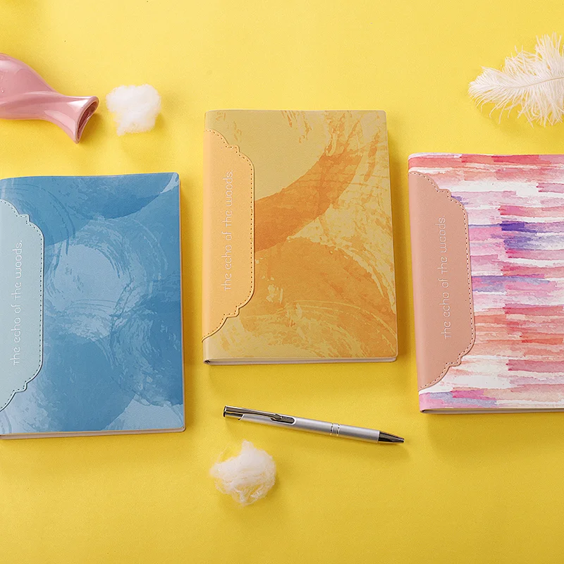 soft cover notebook with 4 color printing and combination A5 pu notebook 96 sheets 70g woodfree paper
