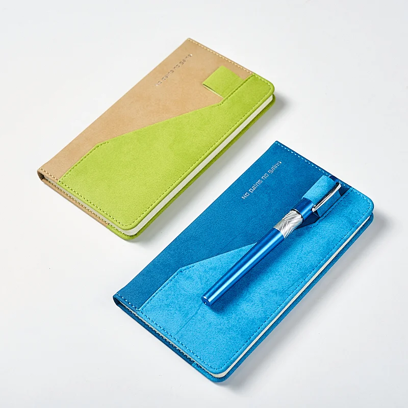 A6 colorful pu notebook with pen holder