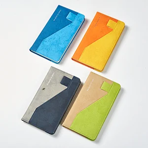 A6 colorful pu notebook with pen holder