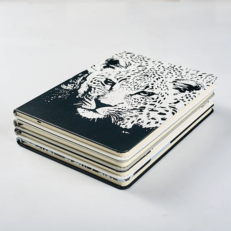 school notebook with animal printing