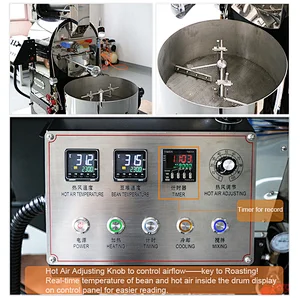 Yoshan Manufacturer Supply Commercial Stainless Steel Drum 12kg Coffee Roaster Machine