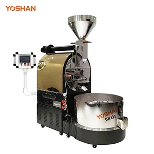 Yoshan Industrial Stainless Steel Drum 20kg Coffee Roasting Machine with Auto-loading Conveyor