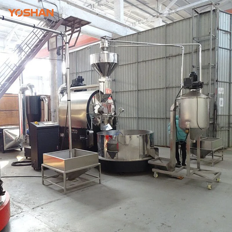Yoshan PLC Programmable 300kg Gas Coffee Roaster for Production Line