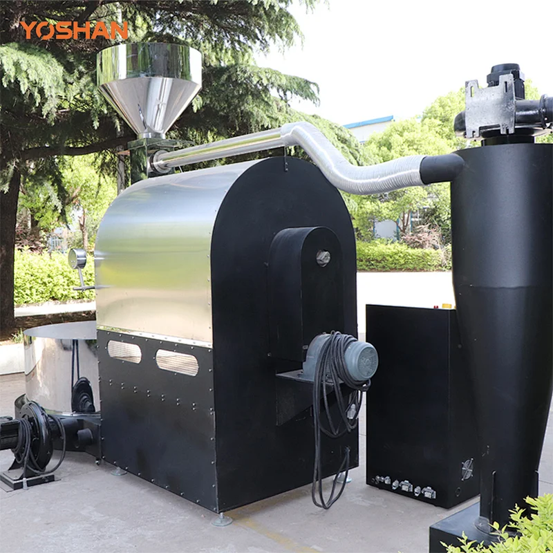 Yoshan Industrial Automatic PLC Control System 120kg Large Coffee Roasting And Processing Machine for Production Line