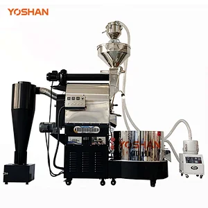 Yoshan Industrial Stainless Steel Drum 20kg Coffee Roasting Machine with Auto-loading Conveyor