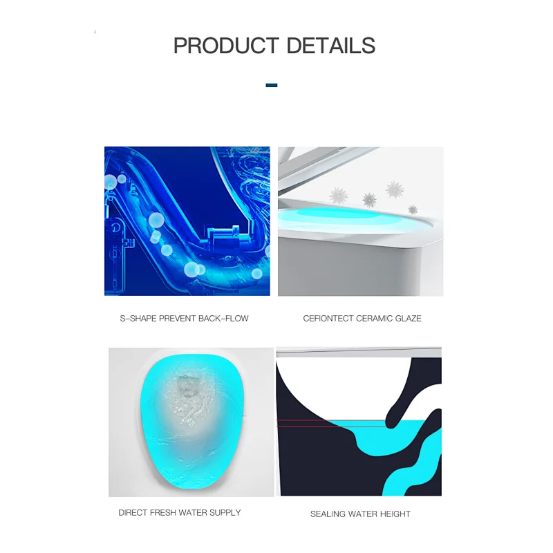 Simple one piece toilet E-J303