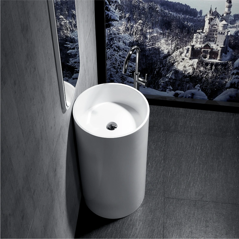 E-P02 Polymarble free standing bathroom sinks made in China