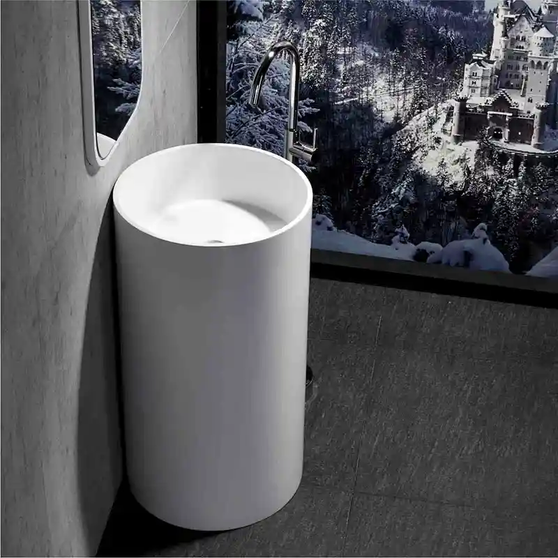 E-P02 Polymarble free standing bathroom sinks made in China