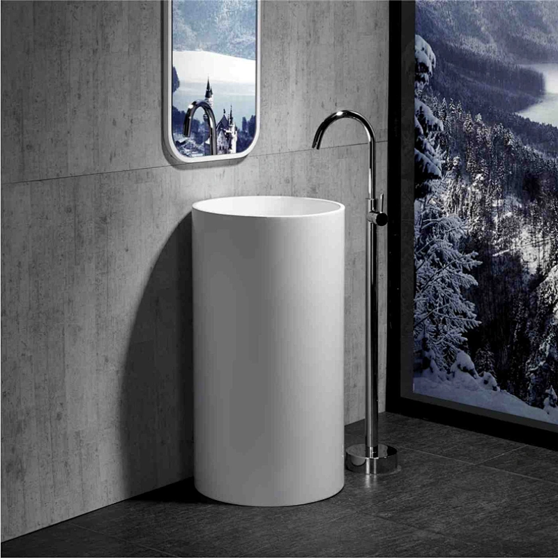 E-P02 Polymarble free standing bathroom sinks made in China