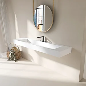 Artificial Stone White Wall-Mounted Wash Basin