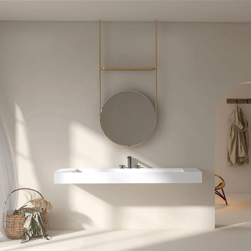 Artificial Stone White Wall-Mounted Wash Basin