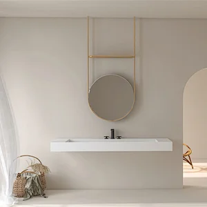 Artificial Stone White Wall-Mounted Wash Basin