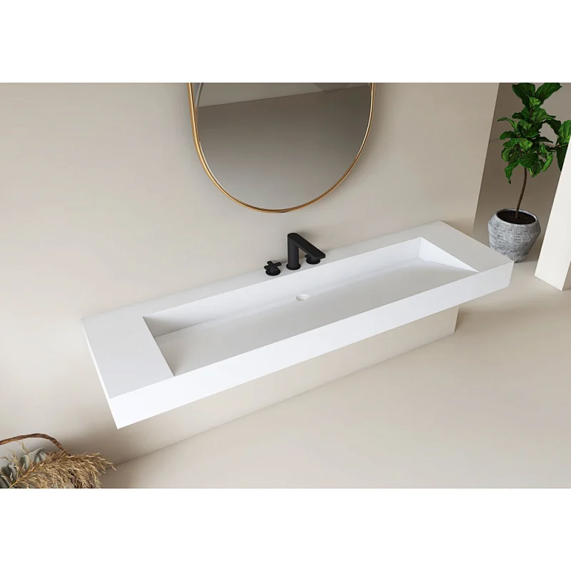 Artificial Stone White Wall-Mounted Wash Basin