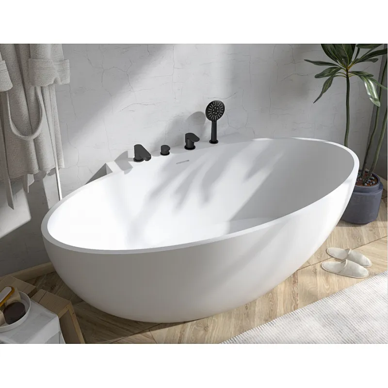 Solid surface stone resin freestanding bath