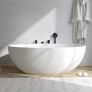 Solid surface stone resin freestanding bath