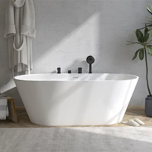 Solid surface stone resin freestanding bath
