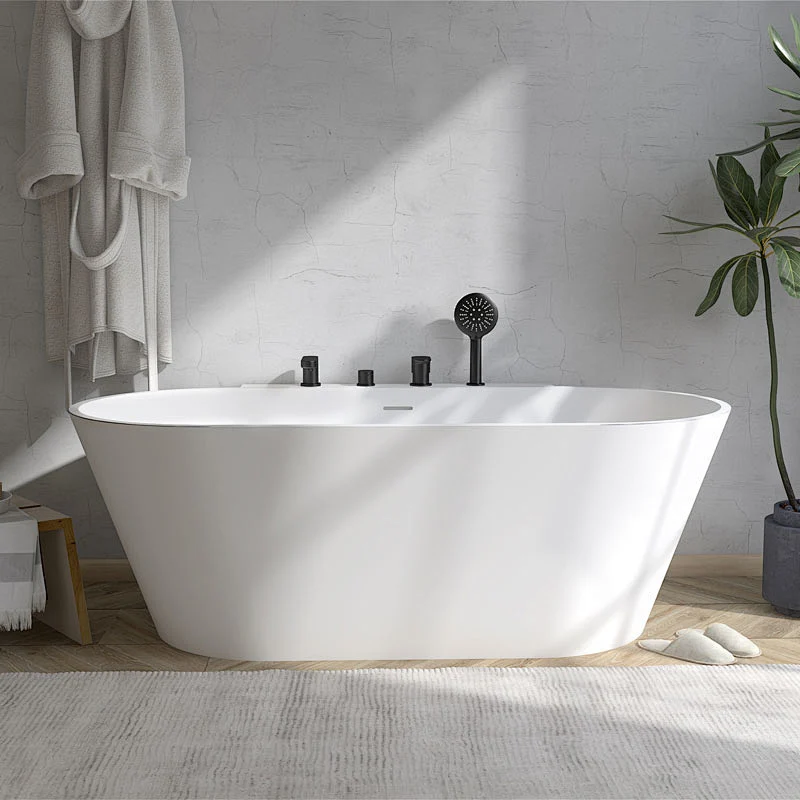 Solid surface stone resin freestanding bath