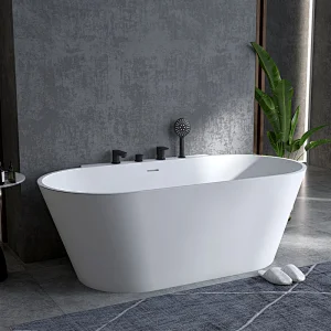 Solid surface stone resin freestanding bath