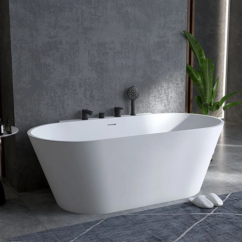 Solid surface stone resin freestanding bath