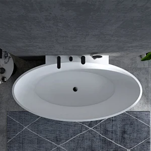 Solid surface stone resin freestanding bath
