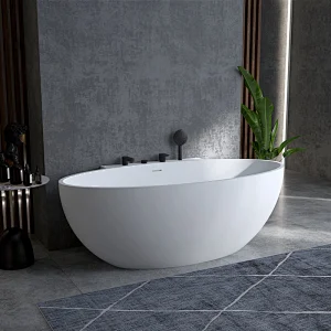 Solid surface stone resin freestanding bath
