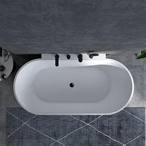 Solid surface stone resin freestanding bath