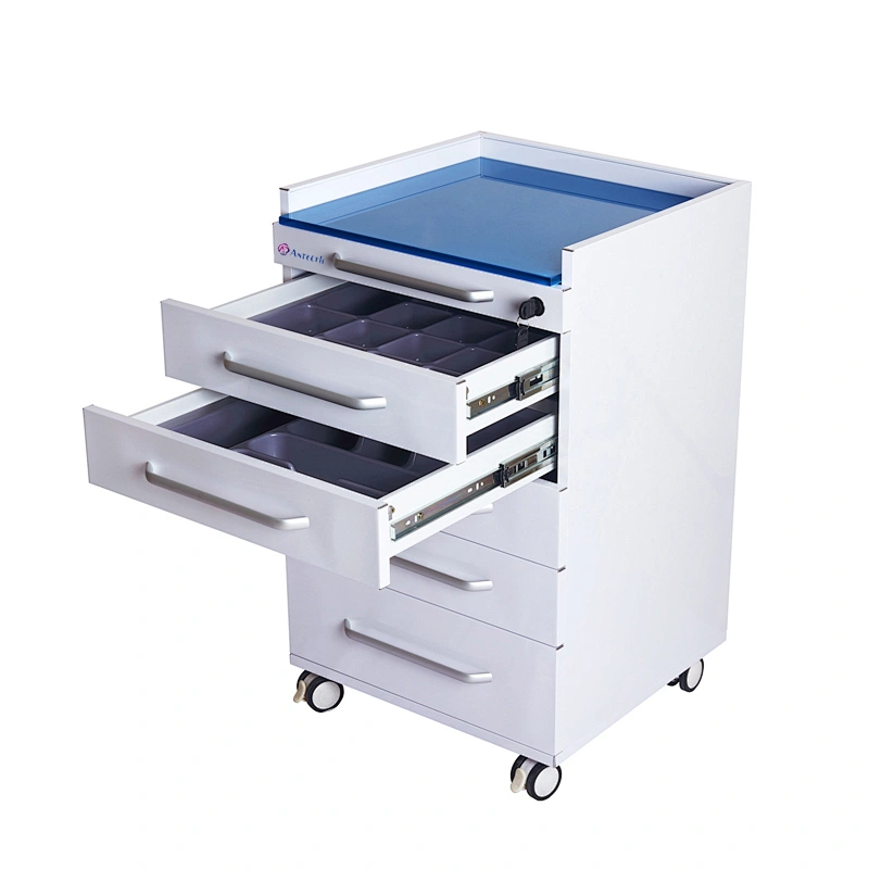 Five Drawers Stainless Steel Dental Mobile Cabinet