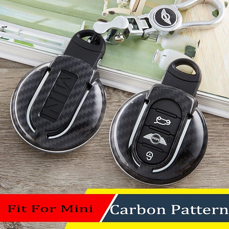 Brand New ABS Plastic Carbon Fiber Pattern mini cooper Car Key Cover