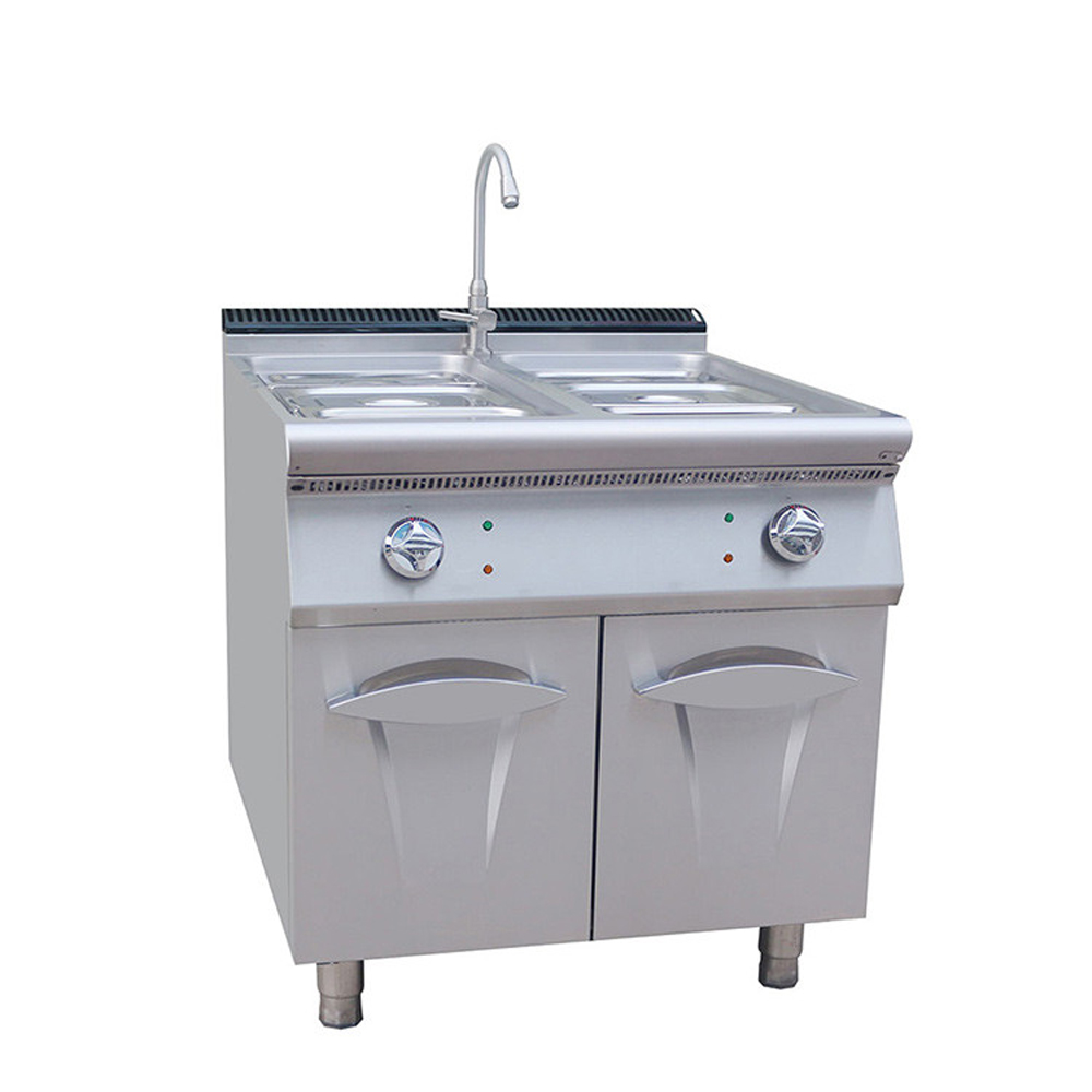 CE Certificate Stainless Steel 5KW Lpg Gas Bain Marie With Cabinet