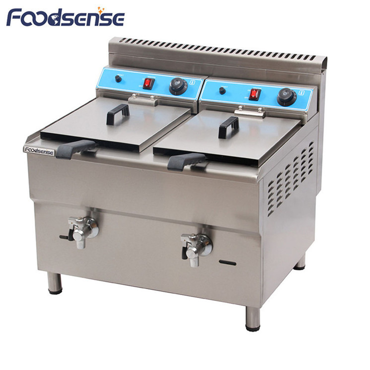 Manufactory Supply Stainless Steel Gas Fryer,Industrial Double Basket Gas Fryer
