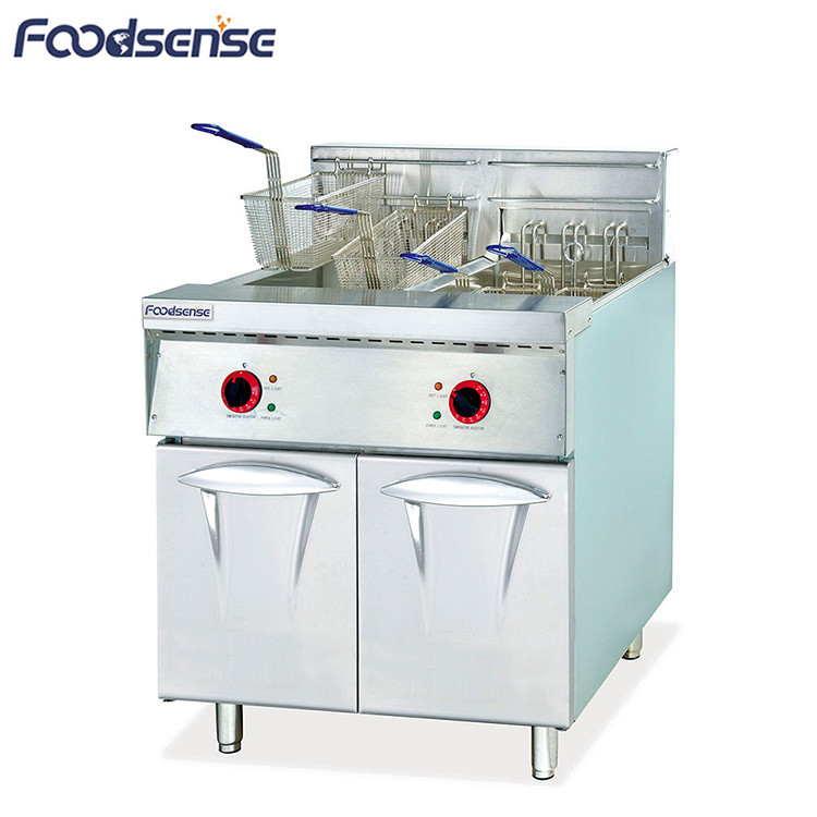 Commercial gas electric 2tank (2basket) 3basket/4 baskets deep fryer machine with cabinet