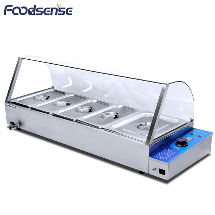 Commercial kiosk 12 bain marie easy take away stainless steel electric rol top bain marie