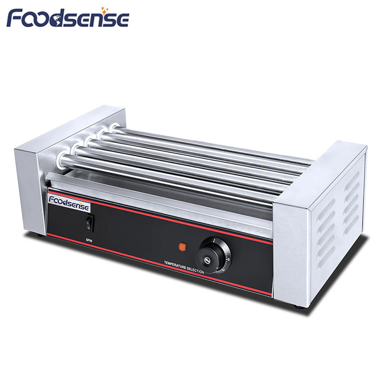 Chinese 5-Roller Hot Dog Grill Machine,Table Top Hot Dog Roller Grill