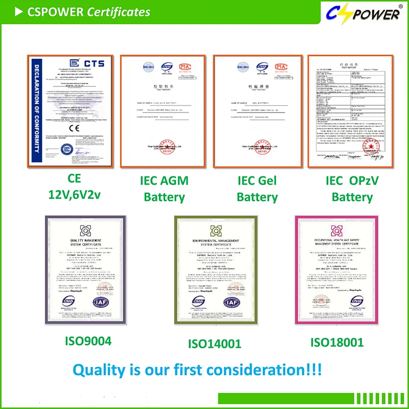 CSPOWER Rechargeable Solar Storage 12V 7AH Lithium LIFePO4 Battery