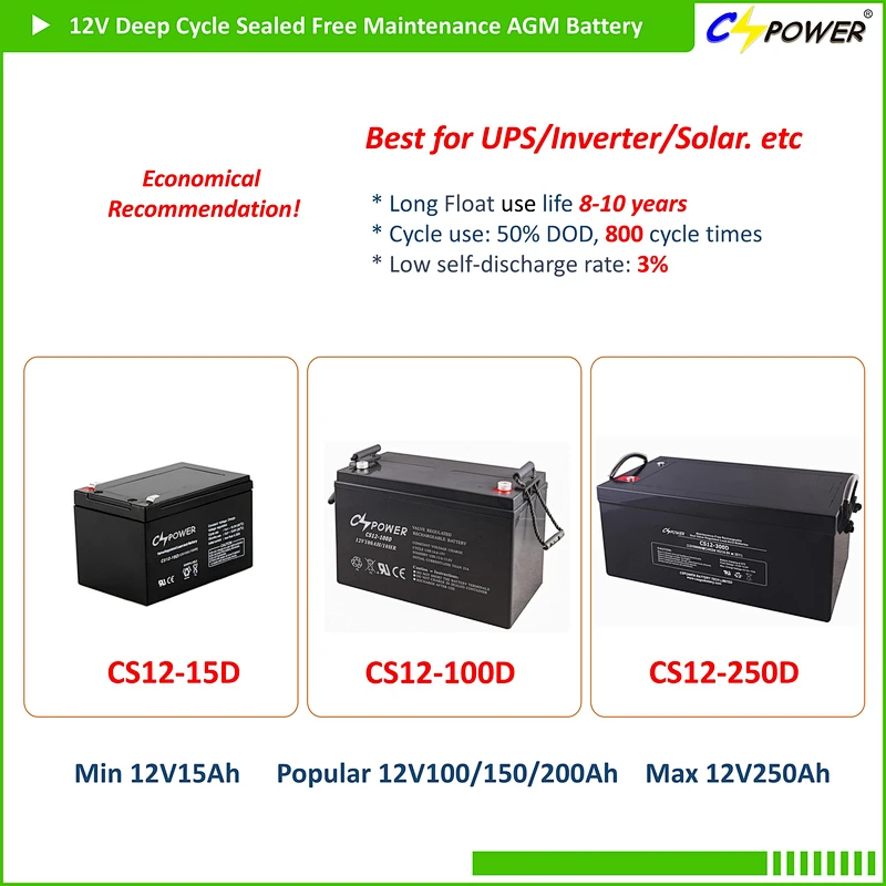 Sealed Solar Storage 70Ah 12V AGM Deep Cycle Made in China Solar Battery