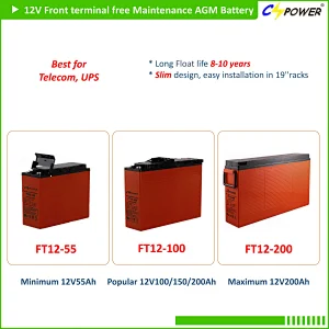 Cspower 12V105ah Front Terminal AGM bateria for Telecom UPS, China Manufacturer