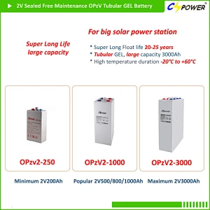 Deep Cycle OPzV GEL Tubular 800ah 2V Rechargeable Battery