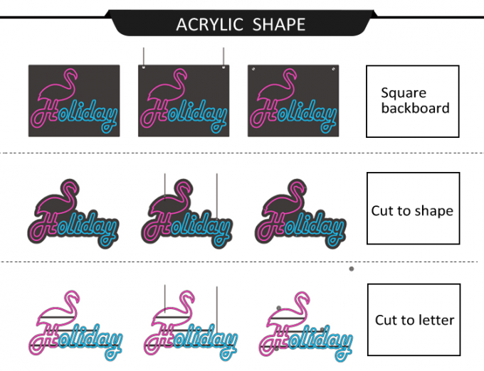 14 Colors AU/ EU Plug 12VDC 200cm Acrylic Neon Sign 6