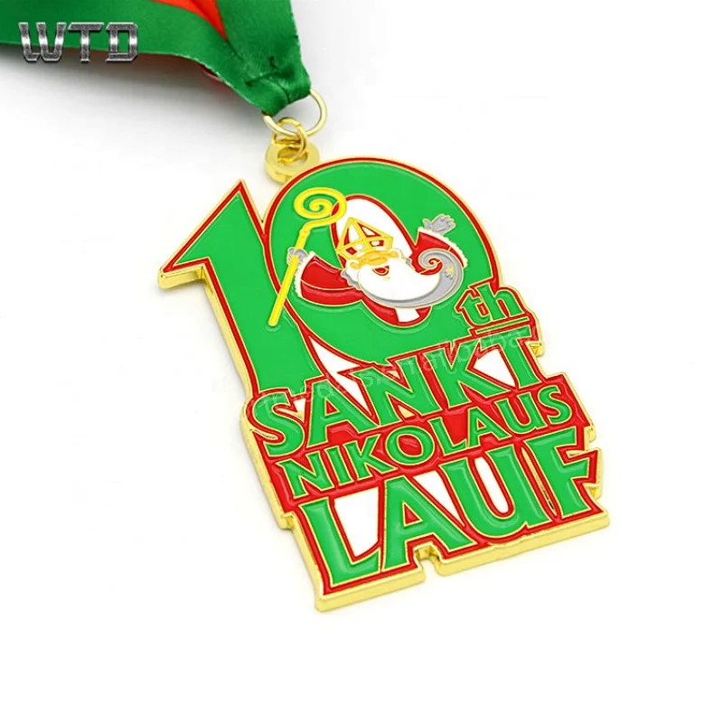 santa gold sports metal medals