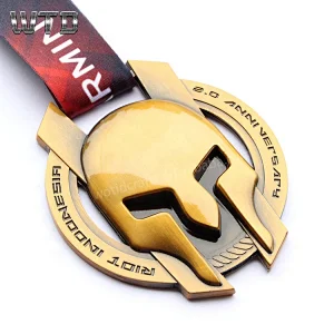 Amour Helmet Shape Antique Gold Medals