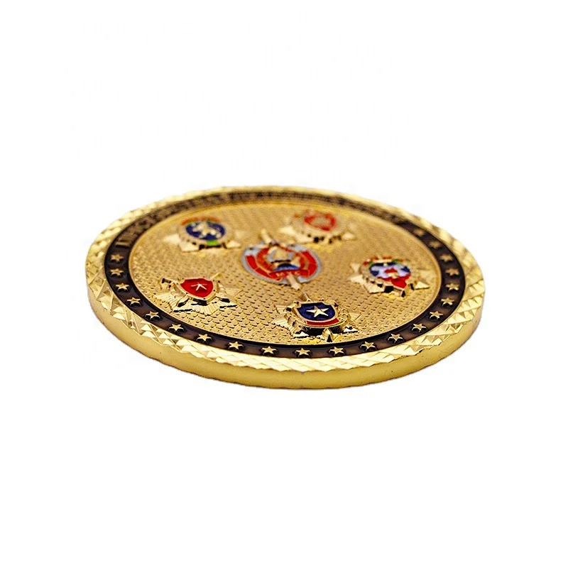 3d Military gold coin