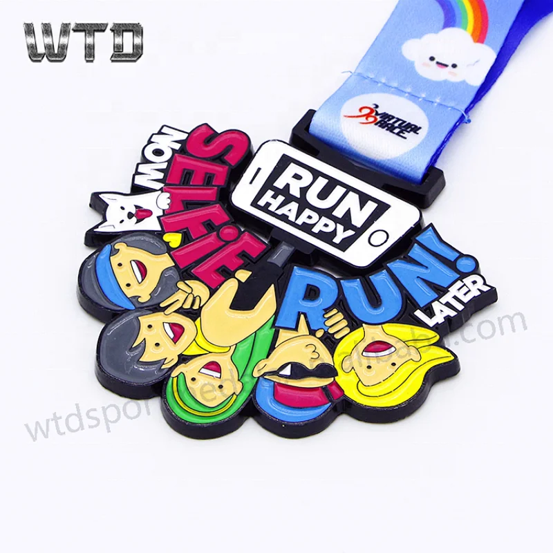 black finishing running souvenir medal