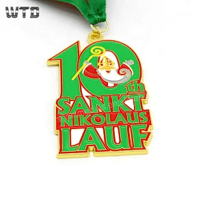 santa gold sports metal medals