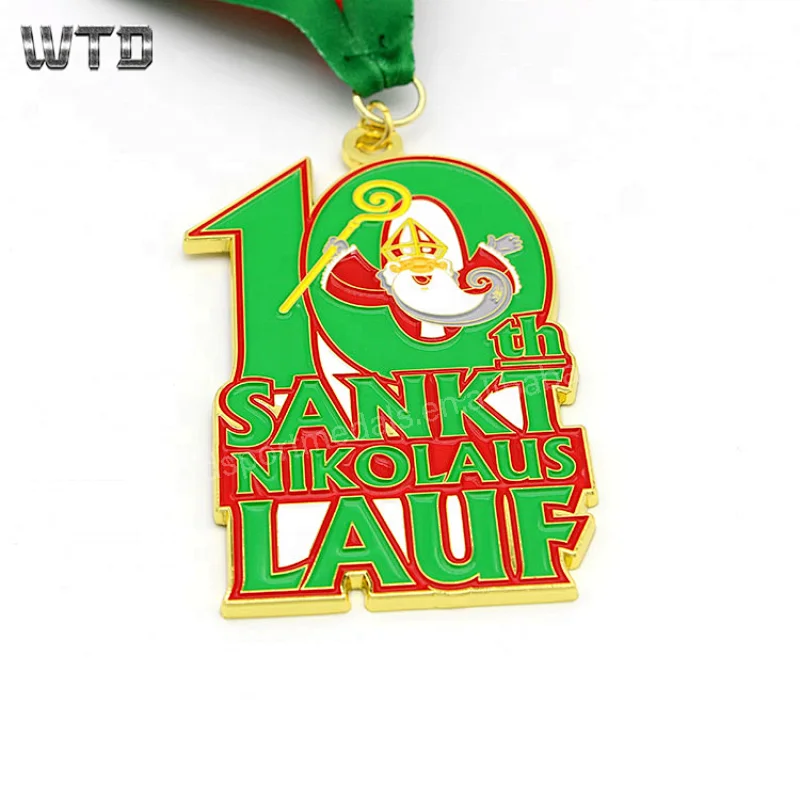 santa gold sports metal medals