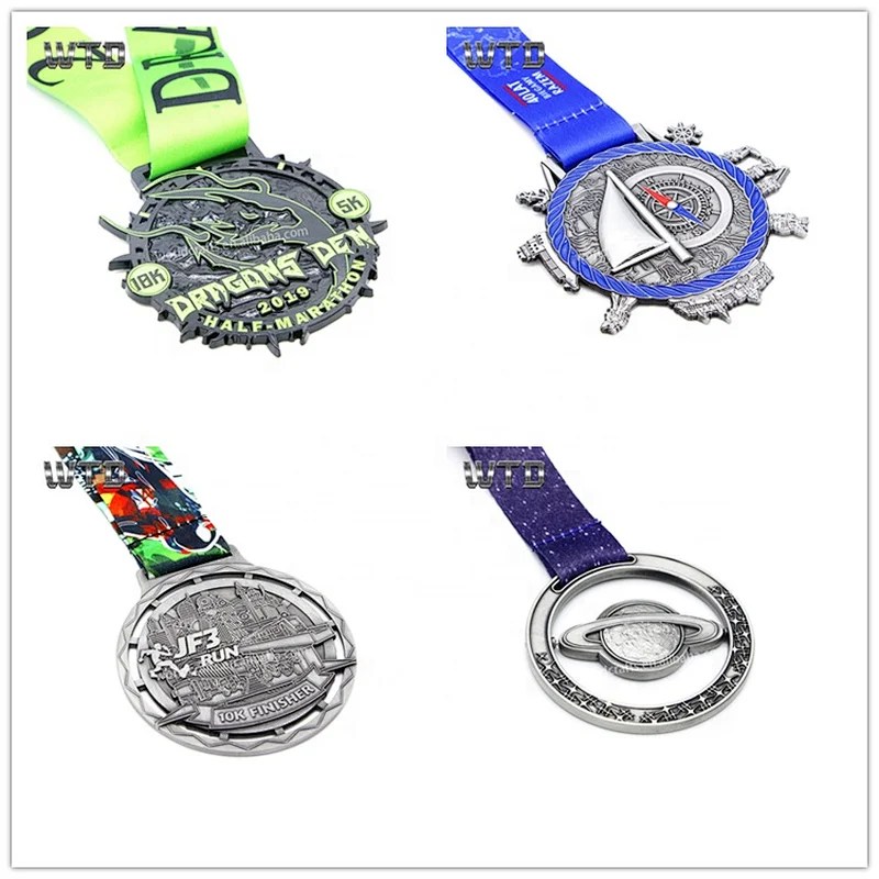 Running Sports Medal With Epoxy Sticker